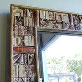 Liberty Reclaimed Wood Square Blocks Mirror Frame Distressed